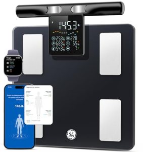 GE Smart Scale for Body Weight: 8-Electrode Body Pod Fat Monitor with Full Body