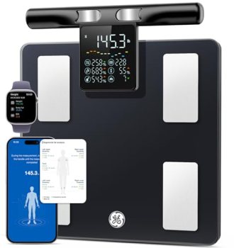 GE Smart Scale for Body Weight: 8-Electrode Body Pod Fat Monitor with Full Body