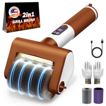 VYTOOV Electric Grill Brush, 2-Speed BBQ Grill Brush with LED Light/Screen Power