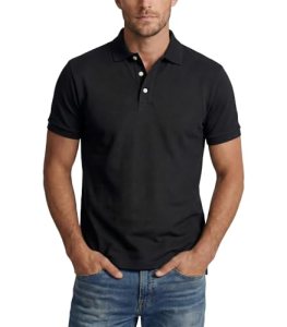Guseoow Men’s Polo Shirt Short Sleeve Dry Fit Golf Shirt Classic Button Collar T