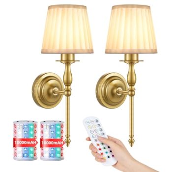 10000mAh Battery Operated Wall Sconce Set of 2