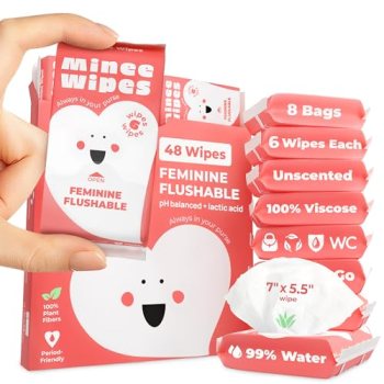 Impossibly Compact Travel Feminine Wipes – 99% Water and Aloe – pH Balanced