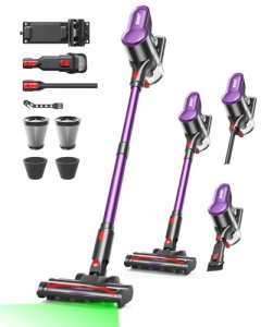 SVHT Cordless Vacuum Cleaner, 500W 45KPA 50Mins Stick Vacuum Cleaners for Home w