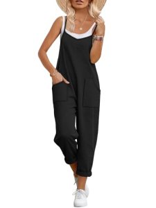 ANRABESS Women Jumpsuits Casual Summer Overalls Loose Spaghetti Strap Romper Jum
