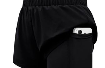 WIFFGO Girls Athletic Shorts 2 in 1 Elastic Waist Pockets Biker School Ball Game