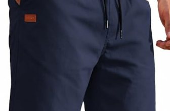 COOFANDY Men’s Casual Shorts Cotton Drawstring Elastic Waist Lightweight Summer