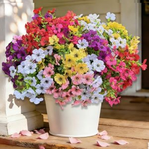 URTRY 24 Bundles Artificial Flowers for Outdoors