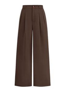 KIRUNDO Wide Leg Dress Pants for Women High Waisted Office Work Trousers Busines