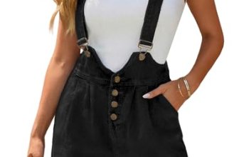 LOOKBOHO Women’s 𝐎𝐯𝐞𝐫𝐚𝐥𝐥 𝐒𝐡𝐨𝐫𝐭𝐬 𝐃𝐞𝐧𝐢𝐦 Summer 2026 Jeans Bib Short Rompers Adjust