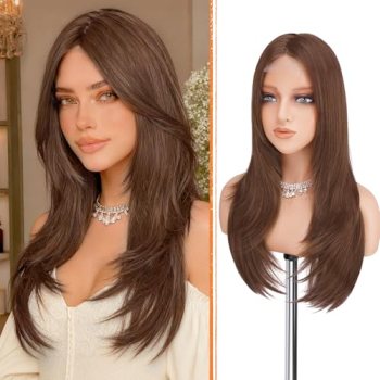 Haloo Brown Wig with Curtain Bangs