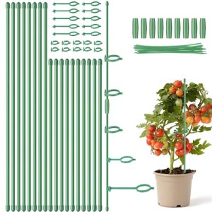 16inch & 12inch Plant Stakes, 18Pcs Adjustable Plant Support Stake Plant Sticks