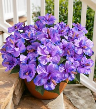 HyeFlora Artificial Hibiscus Flowers for Outdoors Faux Plant Spring Decor
