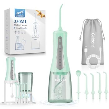 GOLDANT 2026 New 350ML Water Flosser with Drainage & Storage Stand