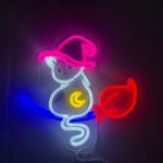 Halloween Cat LED Neon Sign, Spooky Halloween Neon Lights for Gothic Room Wall D