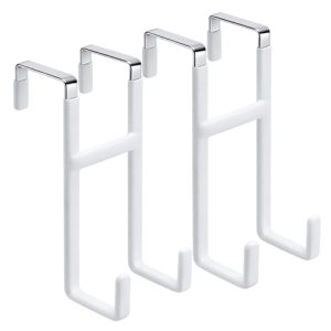 Dntorx Over Door Hook, 2 Pack Over Door Hanger with Dual Hook Heavy Duty White M