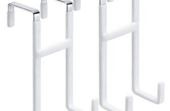 Dntorx Over Door Hook, 2 Pack Over Door Hanger with Dual Hook Heavy Duty White M