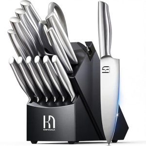 KnifeSaga Knife Set Premium, Kitchen Knife Block Set 14 Pcs Japanese High Carbon