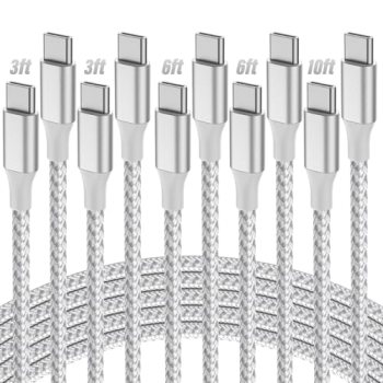 SwaggWood USB C to USB C Cable, 5-Pack [3/3/6/6/10FT] 60W USBC Fast Charging Cab