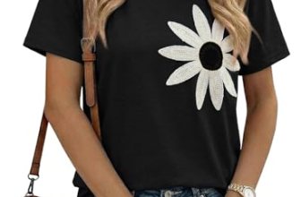 Dokotoo Womens Tops Summer Outfits for Women 2026 Crewneck Floral Embroidered Su