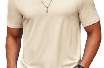 COOFANDY Cream Tshirt Men Crew Neck Tee Shirts Short Sleeve Casual Summer Classi