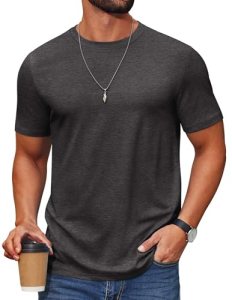 COOFANDY Mens Casual T Shirts Short Sleeve Muscle Fit Tees for Workout Walking C