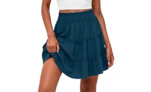 Lepunuo Womens Summer Flowy Mini Skorts Skirts Casual High Waisted Cute Short Sk