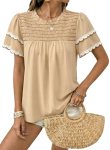 Dokotoo Peplum Tops for Women Trendy Crewneck Summer Tops Fashion Oversized Shor