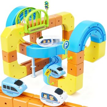 Electric Train Set Cube Track for Kids Ages 4-8