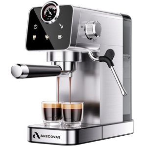 Arecovas Espresso Machine with Milk Frother