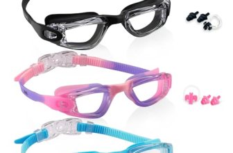Aegend Swim Goggles 3 Pack Swimming Goggles for Kids & Youth Age 3-14 (Clear Bla