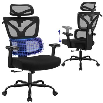 Hayelf Ergonomic Office Chair, High Back Mesh Computer Chair with Comfortable Ad