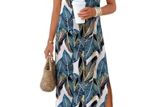 ANRABESS Womens Summer V Neck Short Sleeve Maxi Dresses 2026 Casual Floral Loose