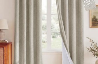 NICETOWN 100% Blackout Linen Curtains 96 inches Long
