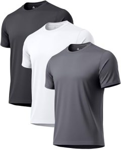 GEEK LIGHTING 3 Pack Rash Guard Shirt for Men Short Sleeve UV Protection Water S