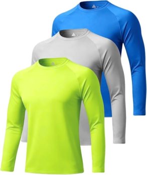 Mens Long Sleeve Sun Shirts UV Shirt Sun Protection SPF T-Shirts Swim Shirts UPF