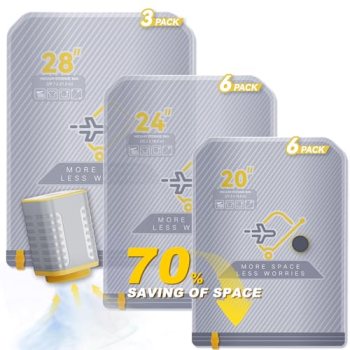 15-Pack Vacuum Bags for Travel with Wireless Rechargeable Pump