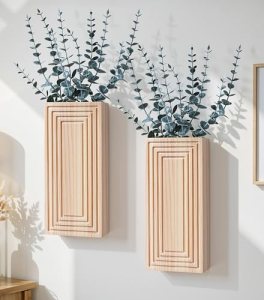 FancyPlus Wooden Wall Planter Vase