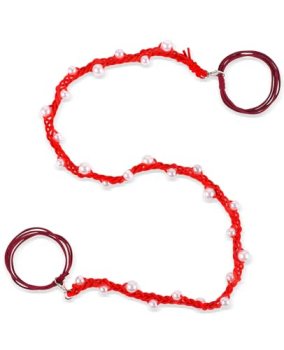 FVOLREM Pearl Hair Ties for Women – 26″ Hand-Braided Extra-Long Ponytail Wrap
