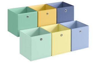 SONGMICS Storage Cubes, Set of 6 Odorless Foldable Storage Boxes