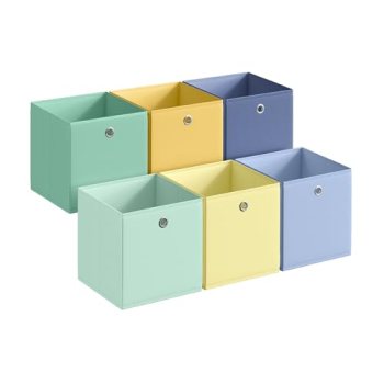 SONGMICS Storage Cubes, Set of 6 Odorless Foldable Storage Boxes