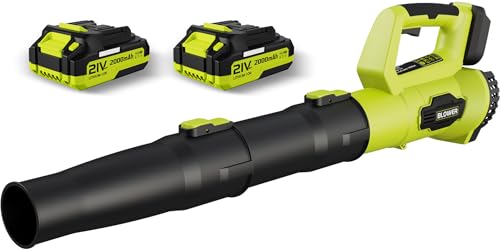 LEAPUL Leaf Blower Cordless, 21V Electric Leaf Blower with 2×2.0Ah Batteries & 1