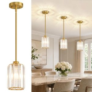 3 Pack Brushed Gold Pendant Lights Kitchen Island