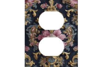 Jszwcy Decorative Outlet Covers Rococo Pink Floral Flower Gold Leaf 1 Gang Duple