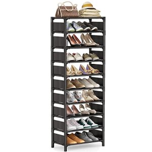 isightguard Shoe Rack – 10 Tiers Shoe Organizer with Detachable Fabric Shelves &