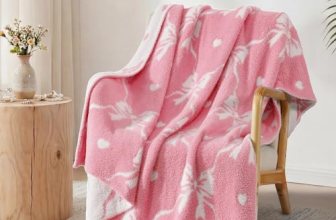 WRENSONGE Throw Blanket Diamond Bowknot Pink Soft Cozy Fluffy Warm Throw for Cou