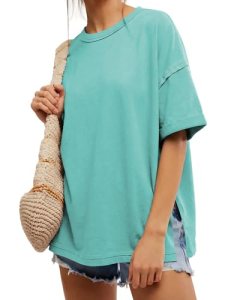EXLURA Womens Summer Oversized T Shirts 2026 Casual Short Sleeve Loose Maternity
