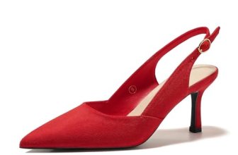 GotSoft Women’s Slingback Kitten Heels Closed Pointed Toe Pumps Wedding Party Dr