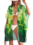 St Patricks Day Womens Swimsuit Coverups Summer Loose Cardigans for Swimwear Bea