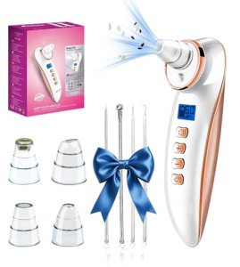 Blackhead Remover Pore Vacuum, Pore Cleaner for Face with 5 Attachments & 3 Suct