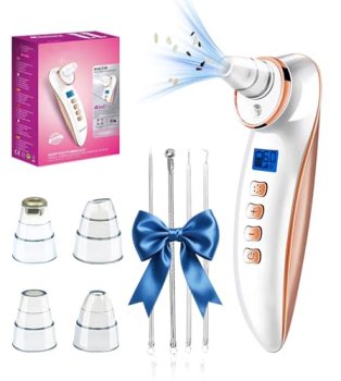Blackhead Remover Pore Vacuum, Pore Cleaner for Face with 5 Attachments & 3 Suct